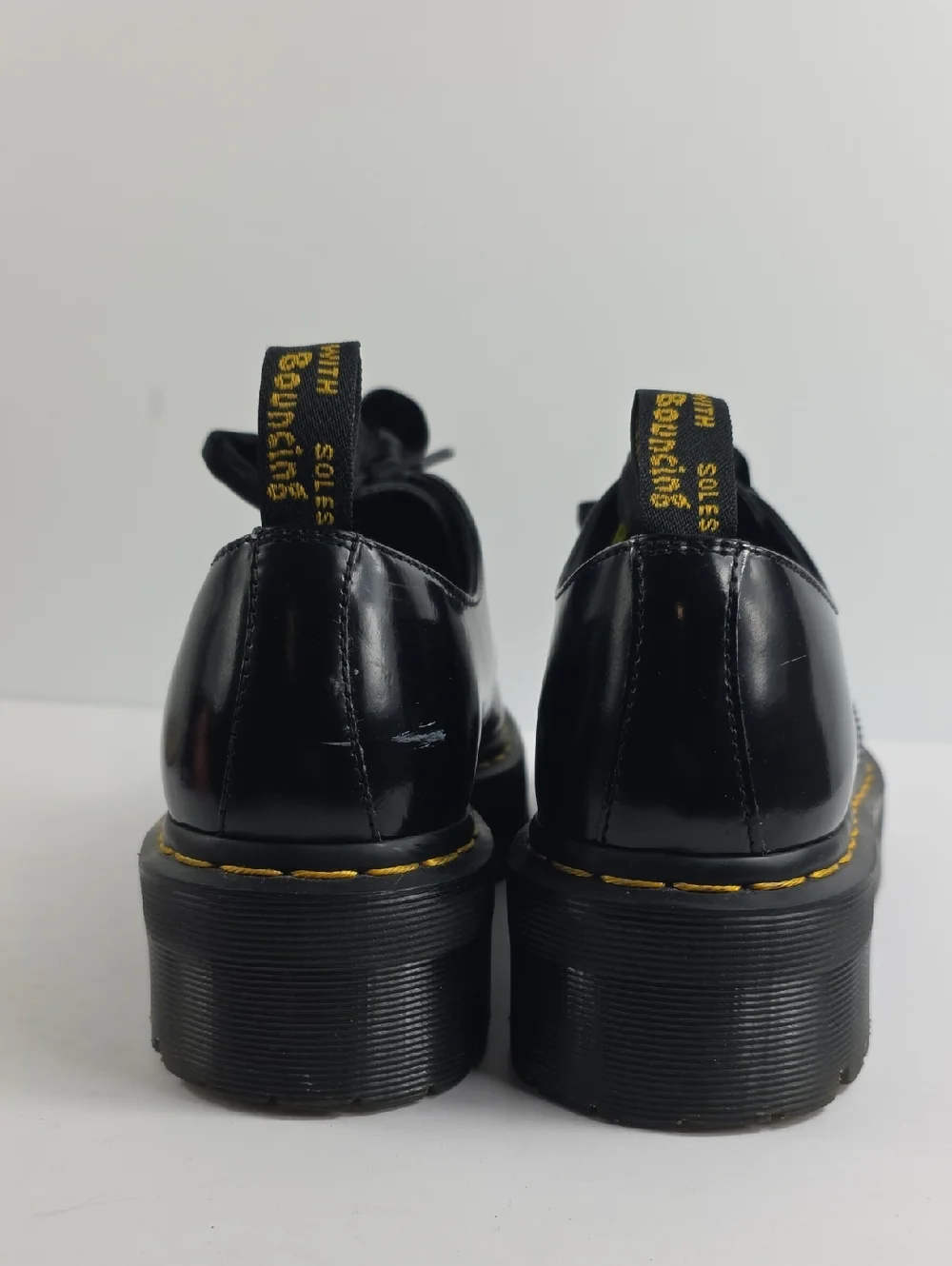Dr. Martens Holly Black Patent Leather Platform Women's Shoes Size 9